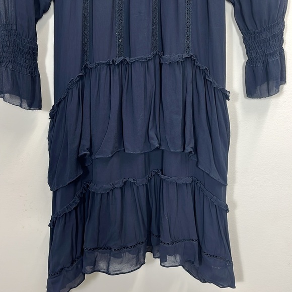 Love Sam Mock Turtle Neck Long Sleeve ruffle Tiered Dress XS - Picture 8 of 8